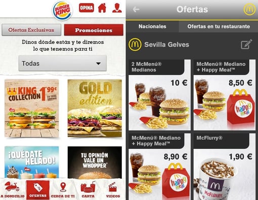 McDonald's Spain App vs. Burger King Spain App - What marketing strategy will win in the mobile game?